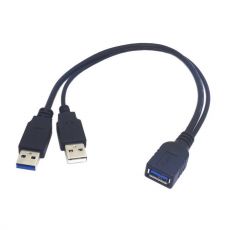 USB 3.0 A kabel s přídavným napájecím kabelem pro externí hard disky