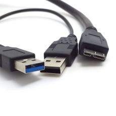 Micro USB B 3.0 kabel s přídavným napájecím kabelem pro externí hard disky