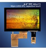 4.3" palcový TFT LCD displej 480x272 CT 40pin