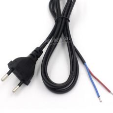 Síťový kabel dvoužilový 230V s vidlicí 2m černý