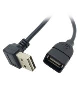 U2-284 USB USB 2.0 prodlužovací kabel 1m typ A-A zahnutý NADOLŮ