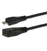 Micro USB 2.0 prodlužovací kabel F - M, 3A, 20cm