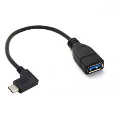 USB C M - USB 3.0-A F prodlužovací kabel ve tvaru L