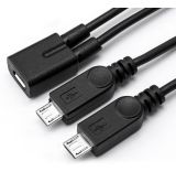 Micro USB 2.0 rozbočovač kabel 1F - 2M, 20cm