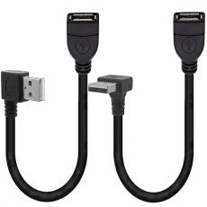 USB 2.0 prodlužovací kabel, samec-samice, zahnutý