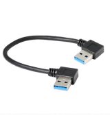 USB 3.0 prodlužovací kabel, zahnutý, samec-samec,