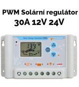 SL03-30A originálny PWM 30A LCD Solární regulátor nabíjení 30A 12V 24V pro Li Li-ion lithium LiFePO4 baterie