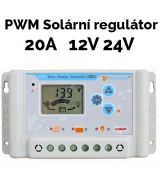 SL03-20A originálny PWM 20A LCD Solární regulátor nabíjení 20A 12V 24V pro Li Li-ion lithium LiFePO4 baterie
