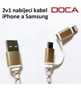 D-U102 2v1 synchronizační a nabíjecí kabel pro iPhone a Samsung