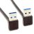 USB 3.0 prodlužovací kabel, zahnutý, samec-samec,